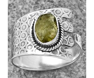 Adjustable - Peridot Rough Ring size-8 SDR206168 R-1381, 6x8 mm