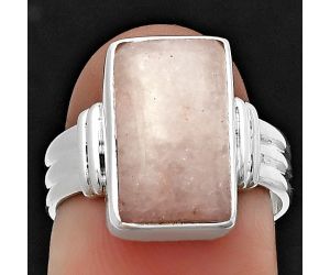 Pink Scolecite Ring size-6.5 SDR206250, 9x14 mm