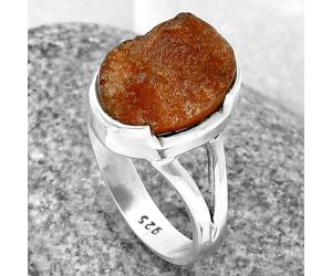 Sunstone Rough Ring size-8.5 SDR206358 R-1438, 10x14 mm