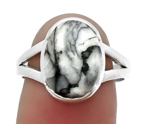 Pinolith Stone Ring size-8 SDR206363 R-1438, 10x14 mm