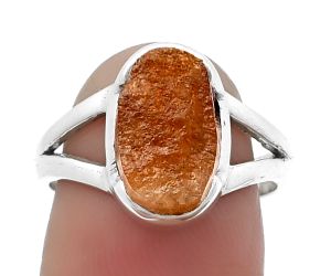 Sunstone Rough Ring size-7.5 SDR206368 R-1438, 7x12 mm