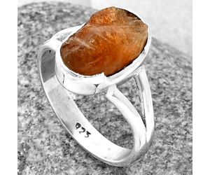 Sunstone Rough Ring size-9 SDR206376 R-1438, 8x14 mm