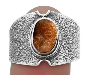 Sunstone Rough Ring size-9.5 SDR206458 R-1436, 6x9 mm