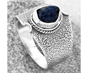 Blue Sapphire Rough Ring size-9.5 SDR206464, 7x9 mm
