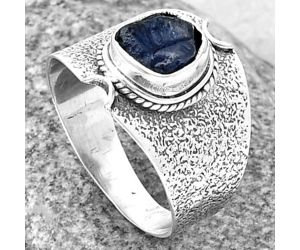 Blue Sapphire Rough Ring size-8.5 SDR206467, 7x8 mm