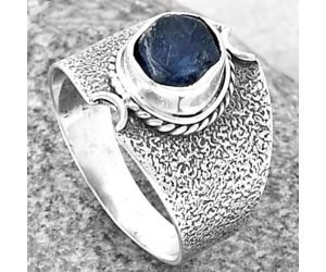 Blue Sapphire Rough Ring size-8.5 SDR206480, 7x8 mm
