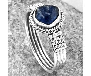 Blue Sapphire Rough Ring size-9 SDR206513, 7x8 mm