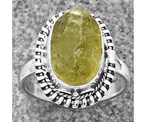 Green Kyanite Rough Ring size-7.5 SDR206537 R-1279, 9x13 mm