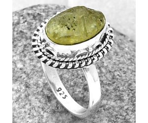 Green Kyanite Rough Ring size-8.5 SDR206547 R-1279, 9x13 mm