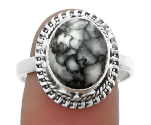 Pinolith Stone Ring size-9.5 SDR206548 R-1279, 10x12 mm