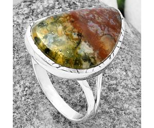 Moss Agate Ring size-9 SDR206971 R-1074, 14x20 mm