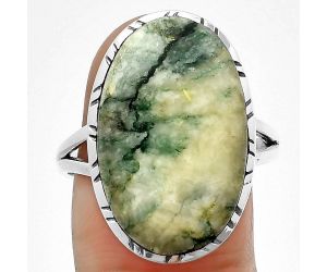 Tree Weed Moss Agate Ring size-9.5 SDR206976 R-1074, 14x22 mm