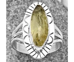 Yellow Scapolite Rough Ring size-7.5 SDR207189 R-1432, 6x17 mm