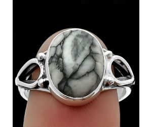 Pinolith Stone Ring size-8 SDR207273 R-1224, 10x13 mm
