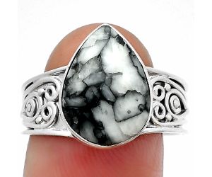 Pinolith Stone Ring size-8 SDR207290, 10x14 mm