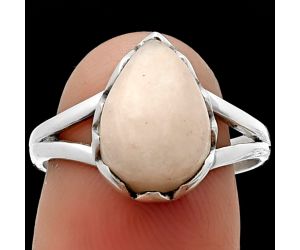Pink Scolecite Ring size-7.5 SDR207375, 9x13 mm