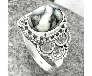 Pinolith Stone Ring size-8.5 SDR207427, 9x12 mm