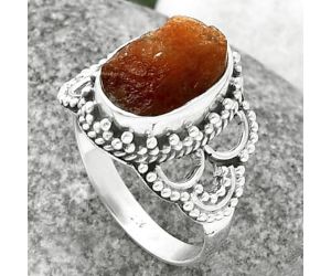 Sunstone Rough Ring size-8 SDR207428 R-1429, 8x13 mm