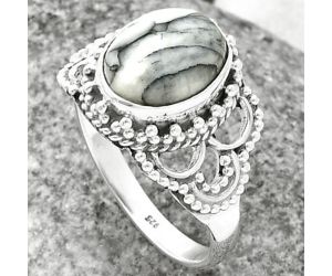 Pinolith Stone Ring size-9.5 SDR207434, 9x11 mm