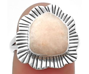 Pink Scolecite Ring size-7.5 SDR207459, 10x12 mm
