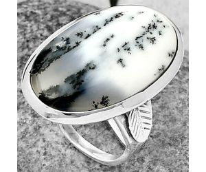Merlinite Dendritic Opal Ring size-6 SDR207585, 14x23 mm