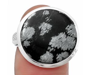 Snow Flake Obsidian Ring size-7.5 SDR207597 R-1004, 17x17 mm