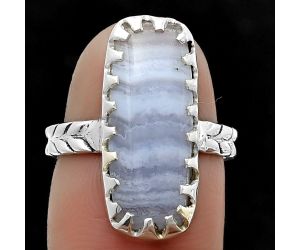 Blue Lace Agate Ring size-6 SDR207729, 8x20 mm