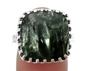 Russian Seraphinite Ring size-9 SDR207755 R-1210, 17x17 mm