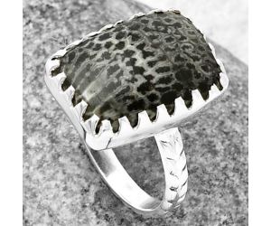 Stingray Coral Ring size-9.5 SDR207757, 14x19 mm