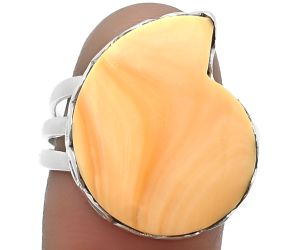 Natural Spiny Oyster Shell Ring size-8.5 SDR207776 R-1428, 17x21 mm