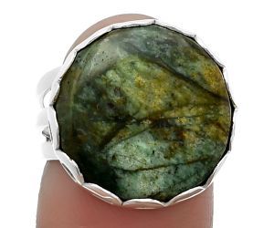 Larsonite Jasper Ring size-7 SDR207818, 17x17 mm
