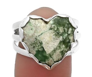 Heart Utah Variscite Ring size-8.5 SDR207828, 16x16 mm