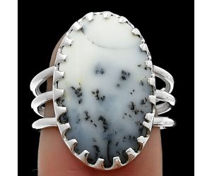 Merlinite Dendritic Opal Ring size-7 SDR207879, 13x21 mm