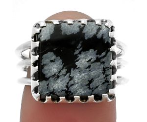 Snow Flake Obsidian Ring size-7.5 SDR207891 R-1210, 14x14 mm
