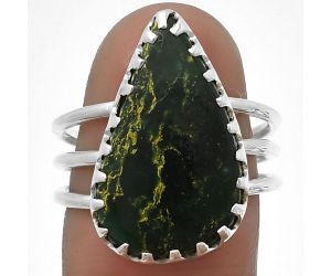 Green Fuchsite Ring size-7.5 SDR207901 R-1210, 12x21 mm