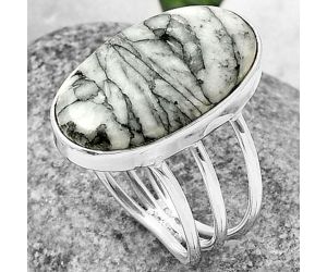 Pinolith Stone Ring size-9.5 SDR208111, 13x23 mm