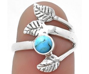 Leaf - Natural Turquoise Morenci Mine Ring size-6 SDR208354 R-1251, 5x5 mm
