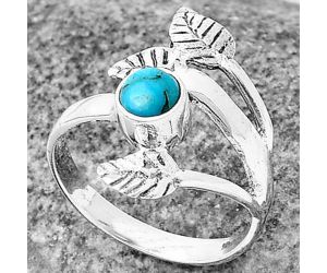 Leaf - Natural Turquoise Morenci Mine Ring size-6 SDR208354 R-1251, 5x5 mm