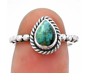 Natural Turquoise Morenci Mine Ring size-7 SDR208497 R-1252, 6x8 mm