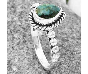 Natural Turquoise Morenci Mine Ring size-7 SDR208497 R-1252, 6x8 mm