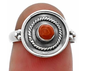 Coral Rough Ring size-6.5 SDR208682, 4x4 mm