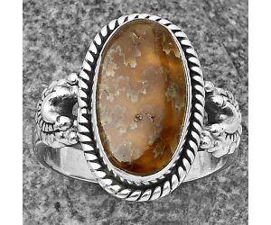 Sutured Ammonite Ring size-8 SDR208705 R-1403, 8x15 mm
