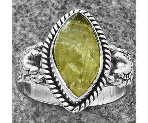 Green Kyanite Rough Ring size-7.5 SDR208708 R-1403, 8x15 mm