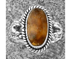 Sutured Ammonite Ring size-7.5 SDR208710 R-1403, 7x14 mm