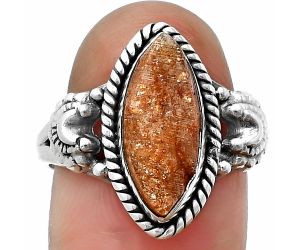 Sunstone Rough Ring size-8.5 SDR208712 R-1403, 6x15 mm