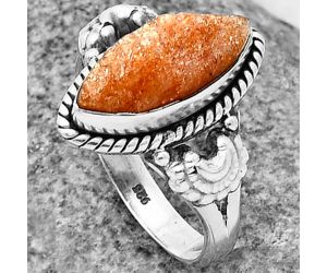 Sunstone Rough Ring size-8.5 SDR208712 R-1403, 6x15 mm