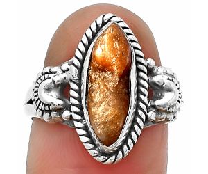 Sunstone Rough Ring size-8 SDR208718 R-1403, 5x15 mm