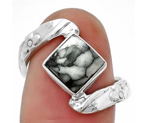 Pinolith Stone Ring size-8 SDR208756, 8x8 mm