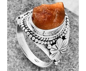 Sunstone Rough Ring size-7 SDR208772 R-1424, 8x12 mm