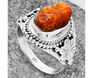 Sunstone Rough Ring size-7.5 SDR208778 R-1424, 8x11 mm